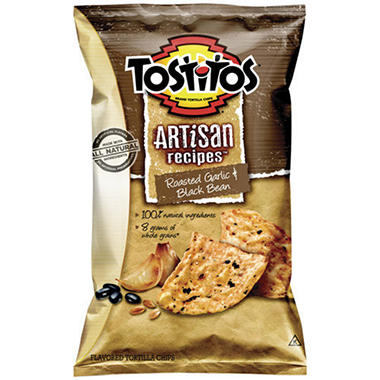 tostitos artisan roasted garlic and black bean review